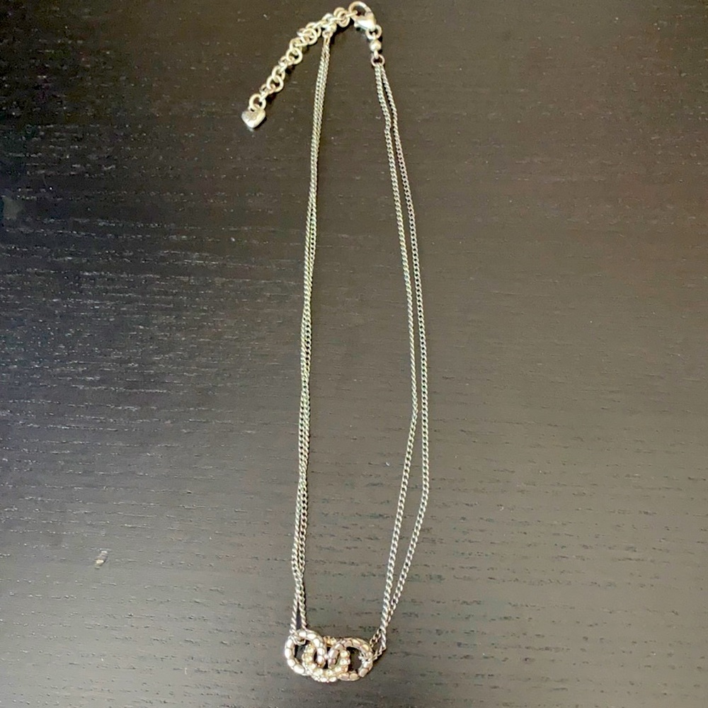 Silver Brighton Chain Necklace with Circle Charms